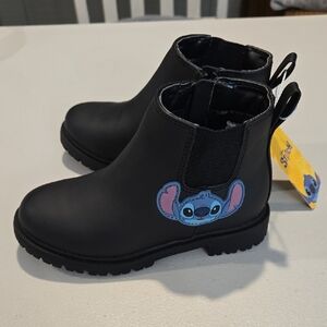 Stitch Kids Black Boots Size Toddler 10.